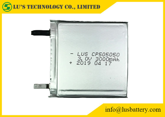 3.0 V CP505050 3000mah Limno2 얇은 배터리 일회용 파우치 셀