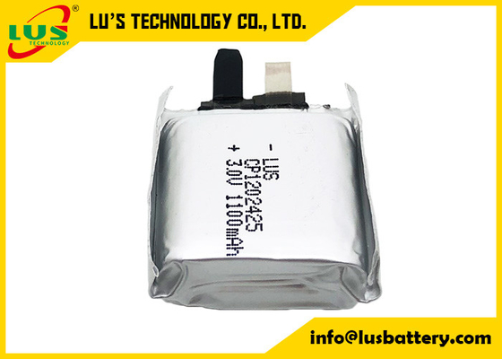 PCB 장착을 위한 CP1202425 팁 리튬 망간 전지 3V 1100 mah 극단적 얇은 셀