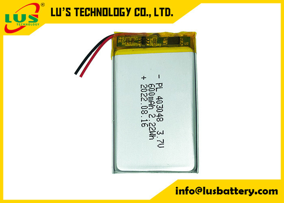 LP403048 3.7v 600 mah 재충전 리튬 전지 탄력적 Li 폴리머