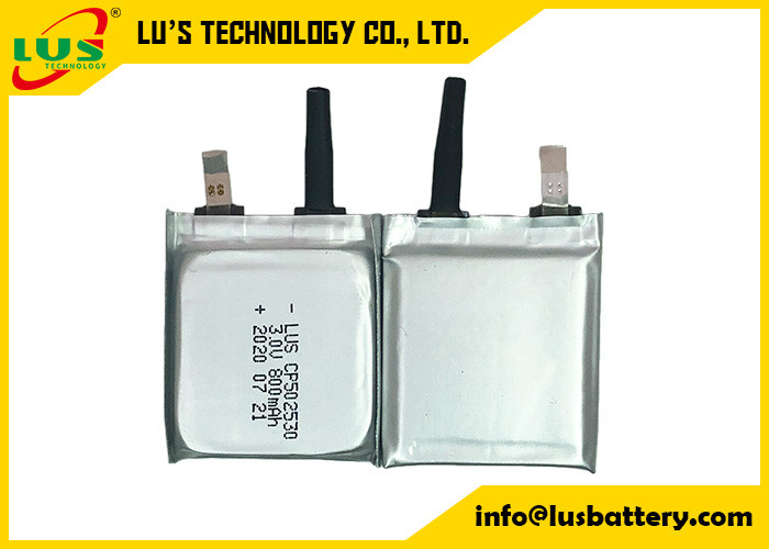 극단적 가는 Limno2 배터리 CP502530 3V 800mAh 평평한 리튬 이온 전지 비 재충전이 가능한 유형