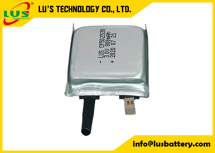 극단적 가는 Limno2 배터리 CP502530 3V 800mAh 평평한 리튬 이온 전지 비 재충전이 가능한 유형