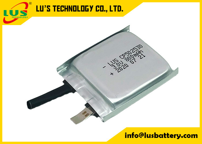 극단적 가는 Limno2 배터리 CP502530 3V 800mAh 평평한 리튬 이온 전지 비 재충전이 가능한 유형