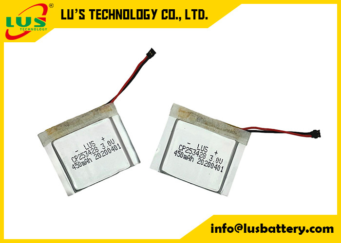 연결기 3 볼트 450 mah 리튬 이온 비 재충전 전지와 평평한 가는 CP253428