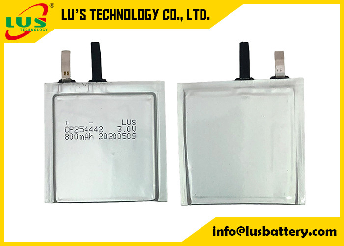 RFID 걸림구를 위한 극단적 가는 3.0V LiMnO2 배터리 CP254442 800 mah 리포 배터리