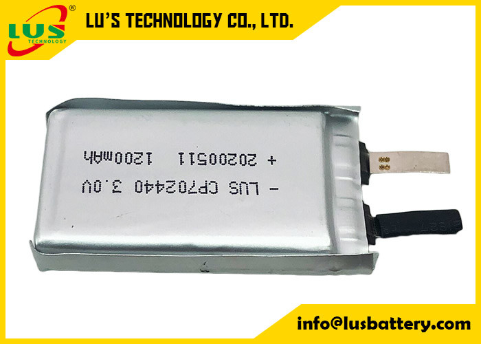 휴대용 도청 장치를 위한 CP702440 LiMnO2 배터리 극단적 얇은 셀 3.0V 1500mAh