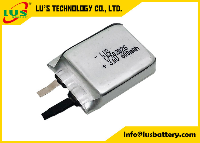 RFID 액티브 태그를 위한 LiMnO2 극단적이 가늘 3.0v CP602026 600 mah 비 재충전 리튬 전지