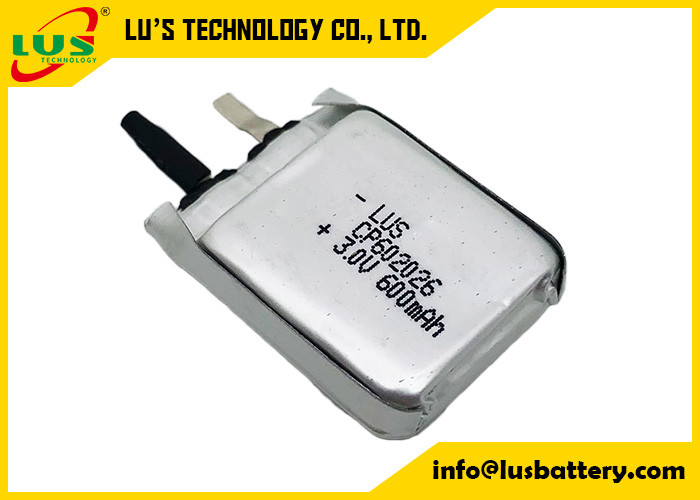 RFID 액티브 태그를 위한 LiMnO2 극단적이 가늘 3.0v CP602026 600 mah 비 재충전 리튬 전지