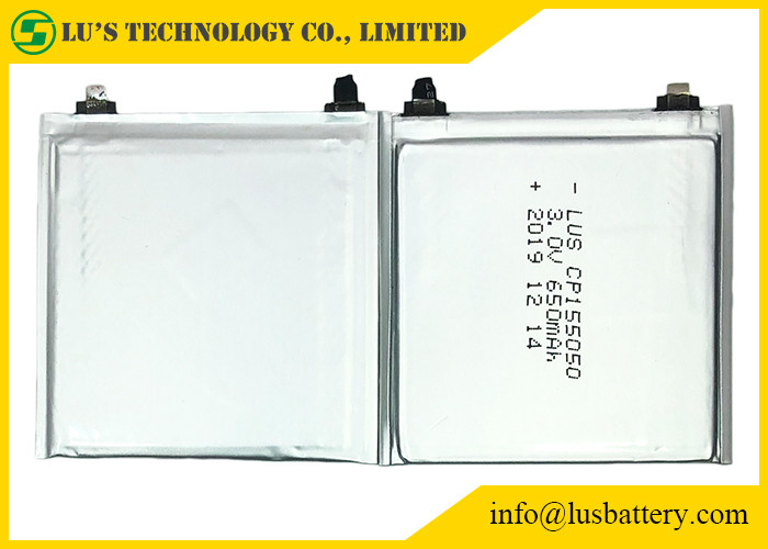 3 볼트 420mAh 극단적 얇은 셀 Cp105050 1.0 밀리미터 Li Mno2 박형 전지 105050 3V