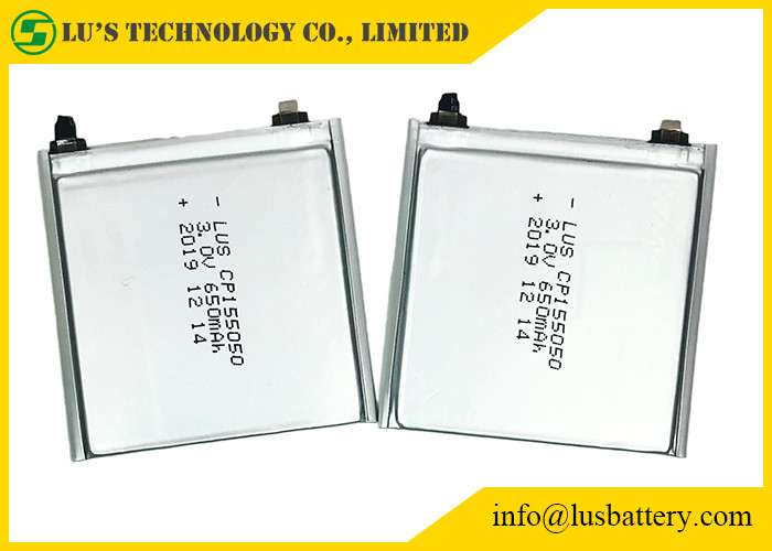3 볼트 420mAh 극단적 얇은 셀 Cp105050 1.0 밀리미터 Li Mno2 박형 전지 105050 3V