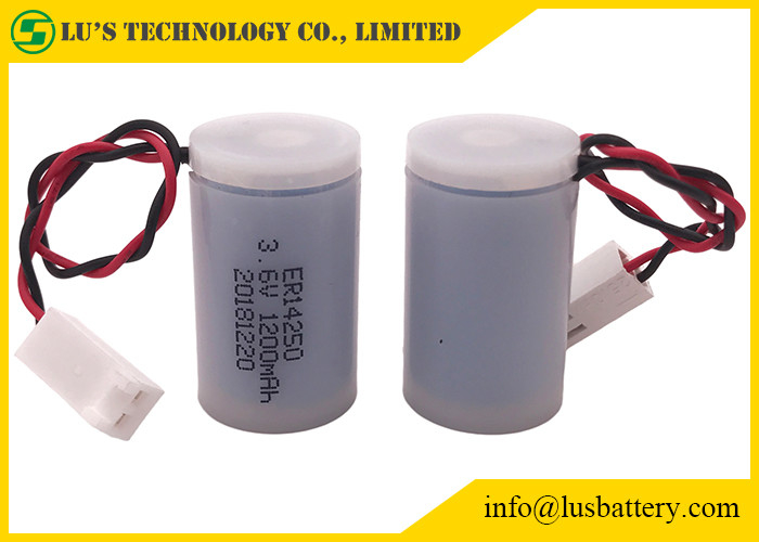 수량계 동안 1/2 AA 리튬 티오닐 염화물 3.6V 1200mAh ER14250 1차 전지