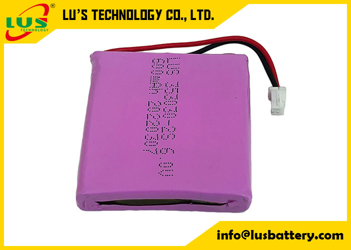 6V LiMnO2 건전지 팩 2S 3V CP353030 600mah 매우 얇은 리튬 이산화망간 건전지