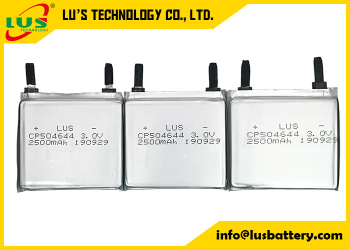 CP504644 IOT 제품을 위한 기본 리튬 전지 3V 2500mAh 매우 얇은 배터리