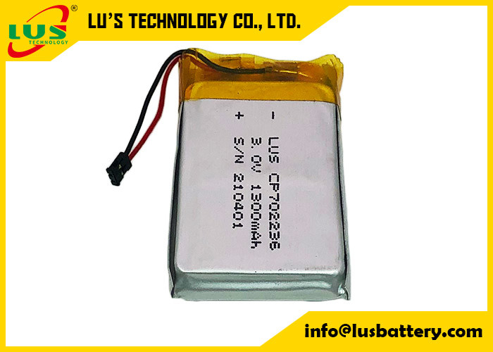 추적할 수 있는 똑똑한 상표를 위해 매우 얇은 CP702236 리튬 망간 건전지 1300mah 3.0V