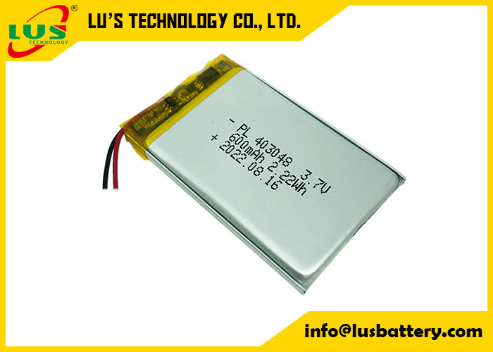 LP403048 3.7V 휴대용 장치를 위한 가동 가능한 Li 중합체 건전지 600mah PCBA 보호 널