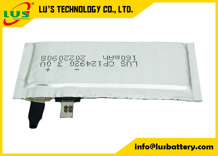 안전 헬밋을 위한 CP124920 LiMnO2 리튬 배터리 탄력적 3V 160 Mah 최고 얇은 셀