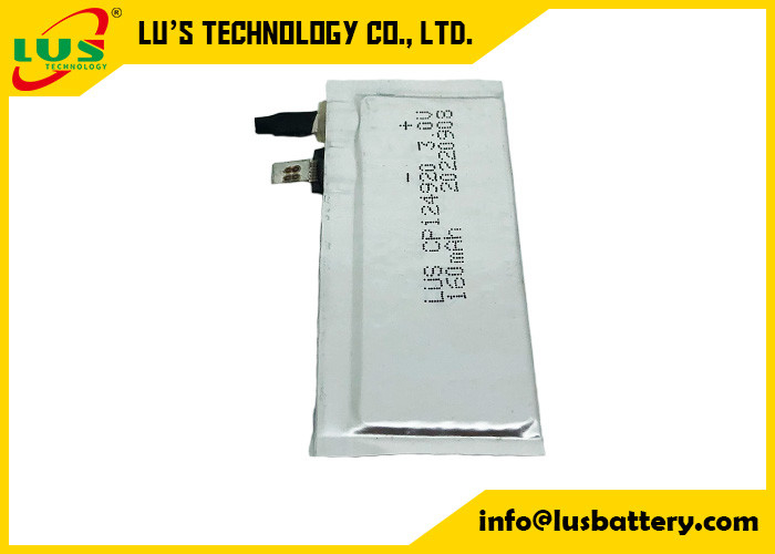 안전 헬밋을 위한 CP124920 LiMnO2 리튬 배터리 탄력적 3V 160 Mah 최고 얇은 셀
