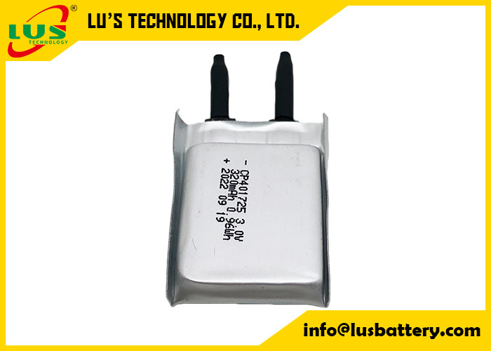 스마트 카드를 위한 3.0V 박판 가요성 배터리 CP401725 320 mah 울트라 슬림 배타이레스