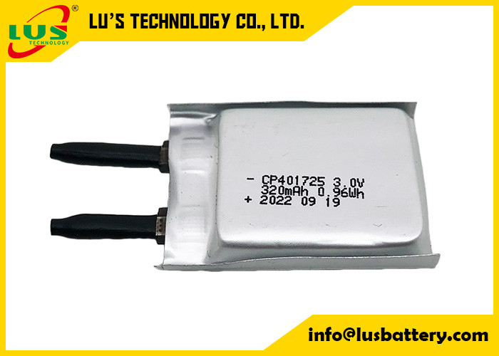 스마트 카드를 위한 3.0V 박판 가요성 배터리 CP401725 320 mah 울트라 슬림 배타이레스