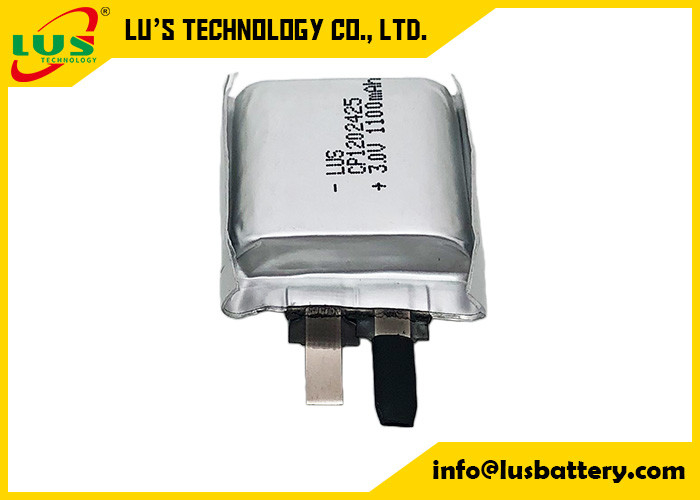 PCB 장착을 위한 CP1202425 팁 리튬 망간 전지 3V 1100 mah 극단적 얇은 셀