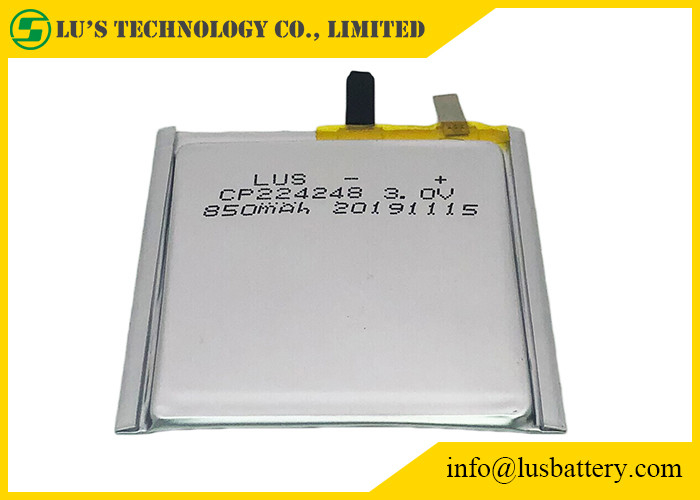 블루투스 태그를 위한 RFID 얇은 셀 배터리 CP224248 mah 장수 3.0v 850명