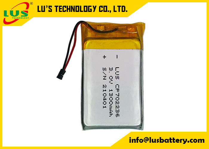 IOT 솔루션을 위한 CP702236 초박형 전지 1300 mah 탄력적 Limno2 배터리 3.0V