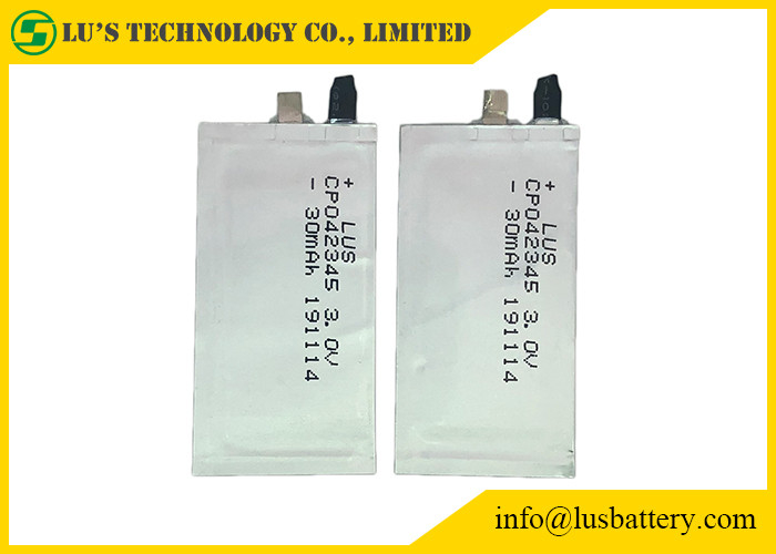 스마트 카드 리튬 배터리 3.0v 35 mah limno2 배터리를 위한 RFID 배터리 울트라 얇은 셀 CP042345