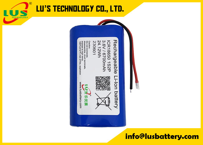 3.7v 18650 5200mah 리튬 전지 맞춤형 충전식 1S2P 3.7V 5200mAh 리튬 전지 팩 18650