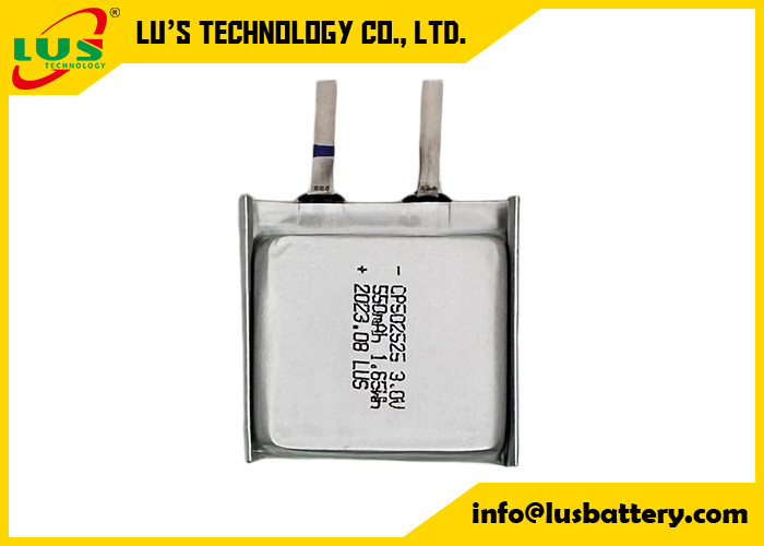 LiMnO2 초 얇은 셀 3V CP502525 배터리 소프트 팩 배터리 CP502525 3v 550mAh 스마트 카드 배터리