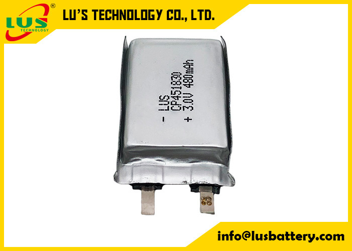 마사저용 초 두꺼운 480mAh 배터리 전자 통화 시스템용 3V 소프트 배터리 480mAh CP451830