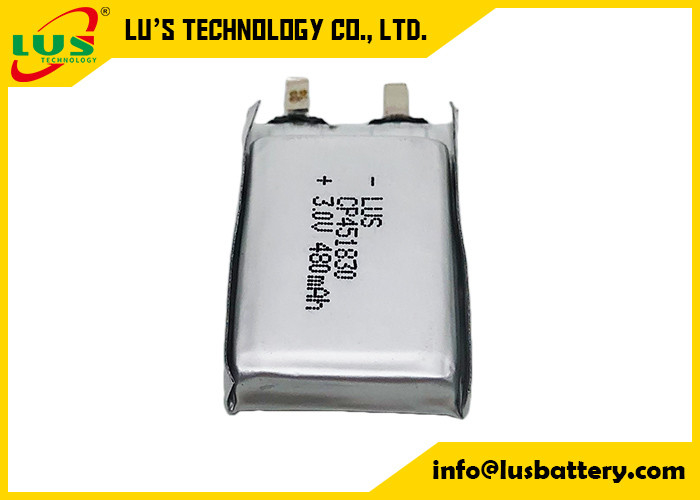 마사저용 초 두꺼운 480mAh 배터리 전자 통화 시스템용 3V 소프트 배터리 480mAh CP451830