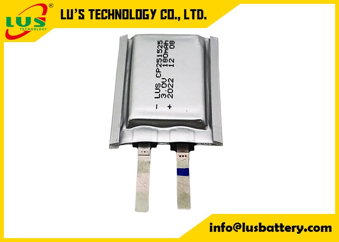 LiMnO2 초 얇은 셀 3V CP251525 배터리 150mAh 리?? 망간 이산화 셀 3.0 볼트 배터리