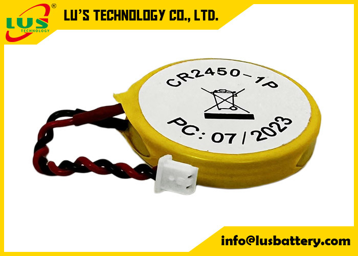 높은 용량 IEC CR2450 CMOS 배터리 CR 2450 BIOS 버튼 셀 및 PCB 용 케이블 및 커넥터