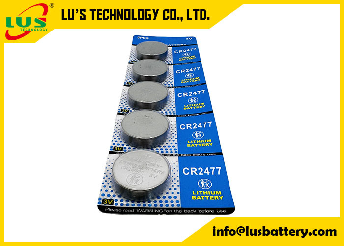 CR2477 3V 버튼 셀 배터리 3V 1.1AH CR-2477 BN-CR-2477 1100mah 동전 셀 5팩 (NR-CR2477)