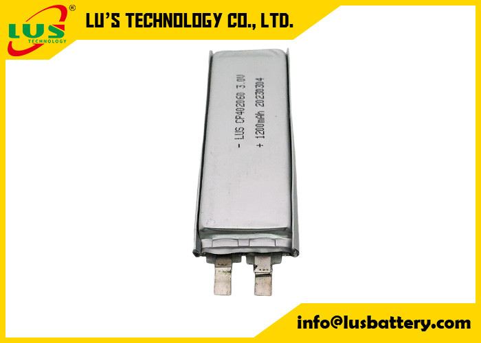 얇은 플렉시발 림노2 배터리 CP402060 3.0 볼트 1200mah CMOS 리?? 비 재충전 3V 배터리