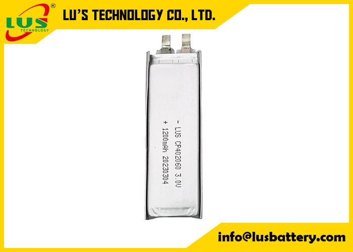 얇은 플렉시발 림노2 배터리 CP402060 3.0 볼트 1200mah CMOS 리?? 비 재충전 3V 배터리