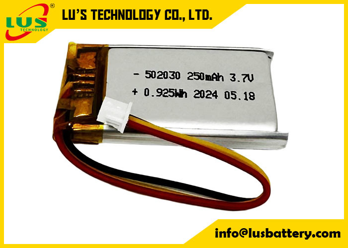 3.7v 재충전 배터리 502030 리 폴리머 배터리 LP502030 3.7V 250mAh 얇은 재충전 셀
