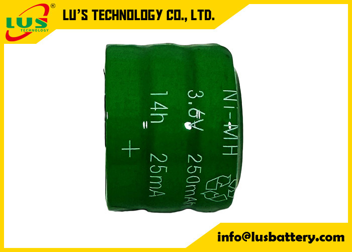 3.6V 250mAh 250H 재충전 Ni-MH 버튼 배터리 무선 전화 원격 제어 장난감 NiMH 배터리 셀