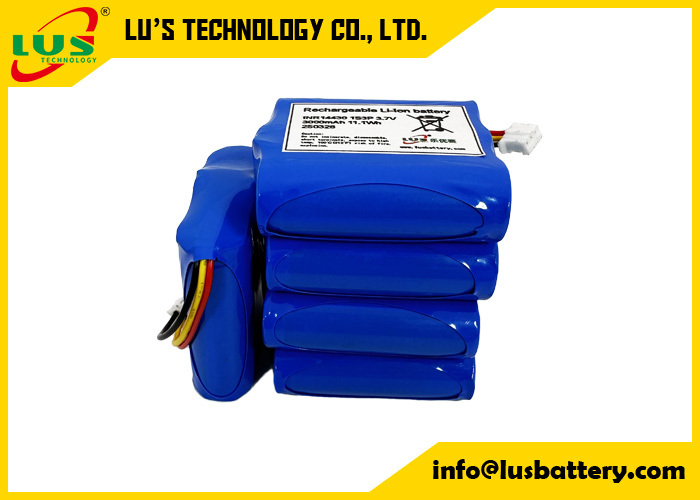 INR14430 3.7V 3000mah 리?? 이온 배터리 1S3P 재충전 리?? 이온 배터리 팩 사용자 지정