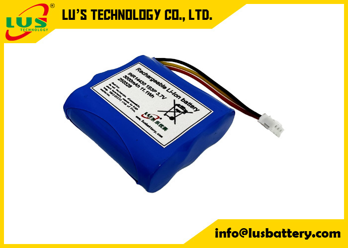 3.7V 3000mAh 충전식 배터리 14430 1S3P 리튬 이온 배터리 팩 3.6볼트 배터리 OEM