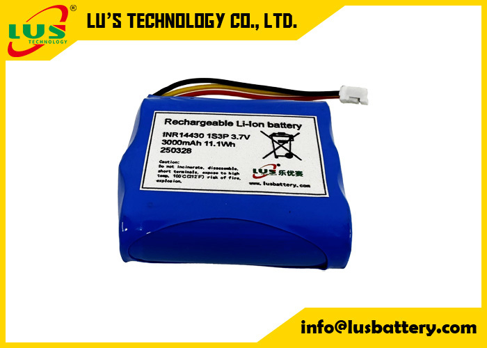 3.7V 3000mAh 충전식 배터리 14430 1S3P 리튬 이온 배터리 팩 3.6볼트 배터리 OEM