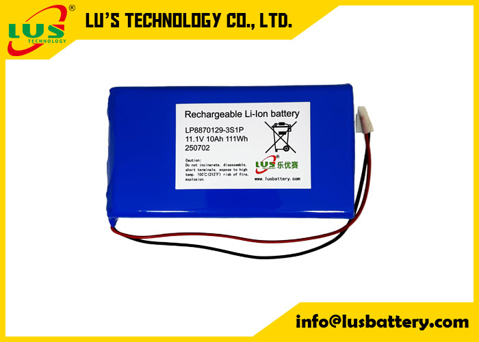 3.7V 10000mAh 리튬 폴리머 배터리 LP8870129 맞춤형 3S1P 리포 배터리 팩 11.1볼트 10AH