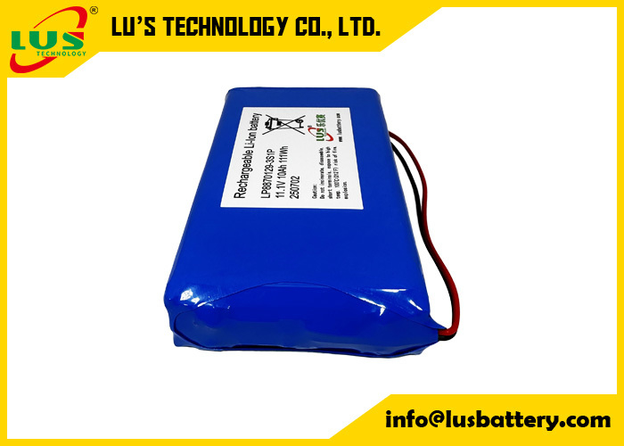 3.7V 10000mAh 리튬 폴리머 배터리 LP8870129 맞춤형 3S1P 리포 배터리 팩 11.1볼트 10AH