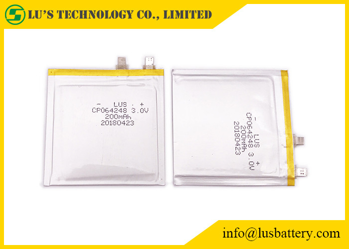 꼬리표를 위한 RFID ETC 매우 얇은 리튬 전지 200mah 3.0v CP064248