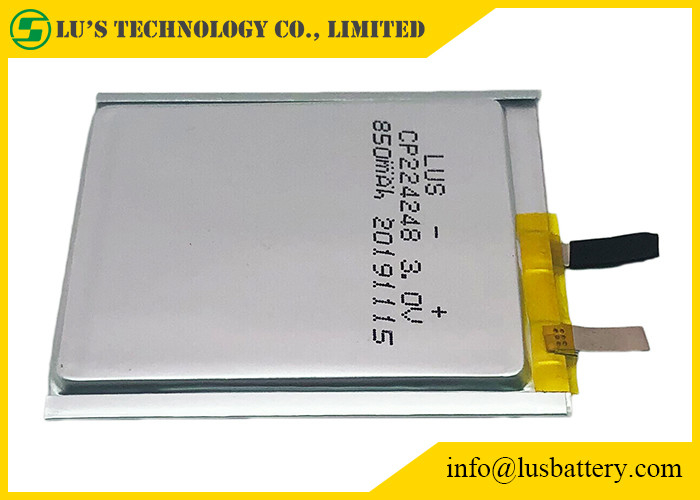 블루투스 태그를 위한 3.0v 850 mah 얇은 셀 배터리 LimnO2 CP224248