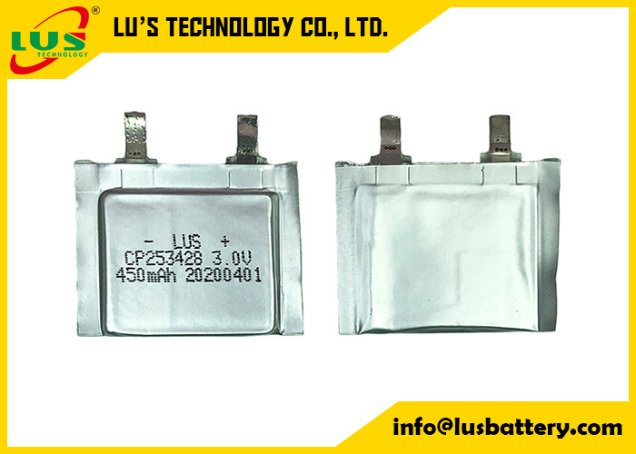 주입 태그를 위한 RFID Li 폴리머 건전지 팩 CP253428 3.0 볼트 450 mah