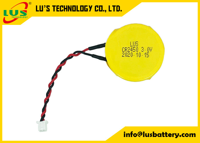 2P 연결기와 3v 600 mah Limno2 건전지 팩 65 밀리미터 전선 CR2450-1P PCB SMT
