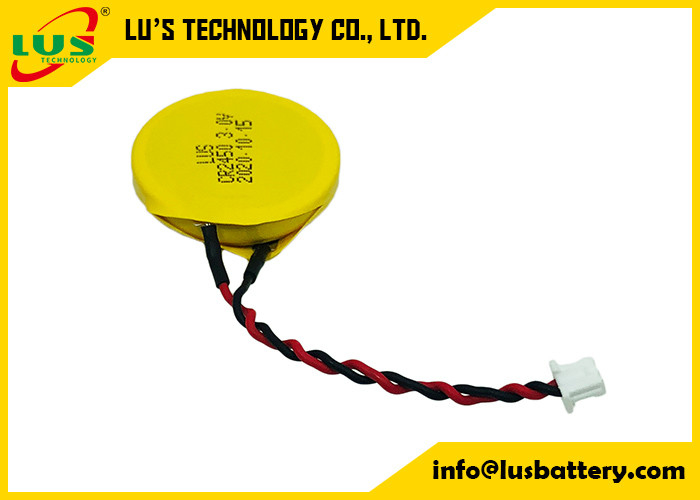 2P 연결기와 3v 600 mah Limno2 건전지 팩 65 밀리미터 전선 CR2450-1P PCB SMT