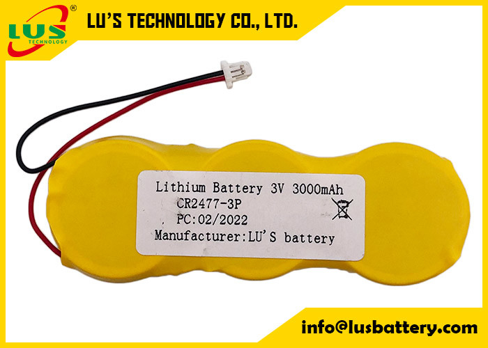 전선 연결기와 평행한 3v 3000 mah 버튼 셀 배터리 팩 CR2477 3p