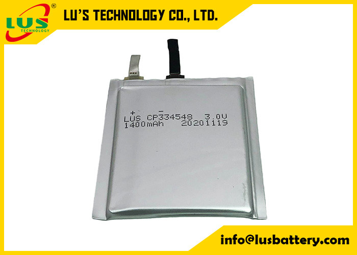 3.0 IOT 수용액을 위한 볼트 1400 mah 리포 초박형 전지 박막 이차 전지