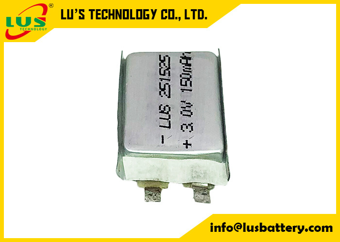 평평한 리튬 이산화 망간 전지 CP251525 3.0v 150 mah Li Po 초박형 전지